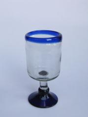  / Cobalt Blue Rim 8 oz Small Wine Goblets (set of 6)